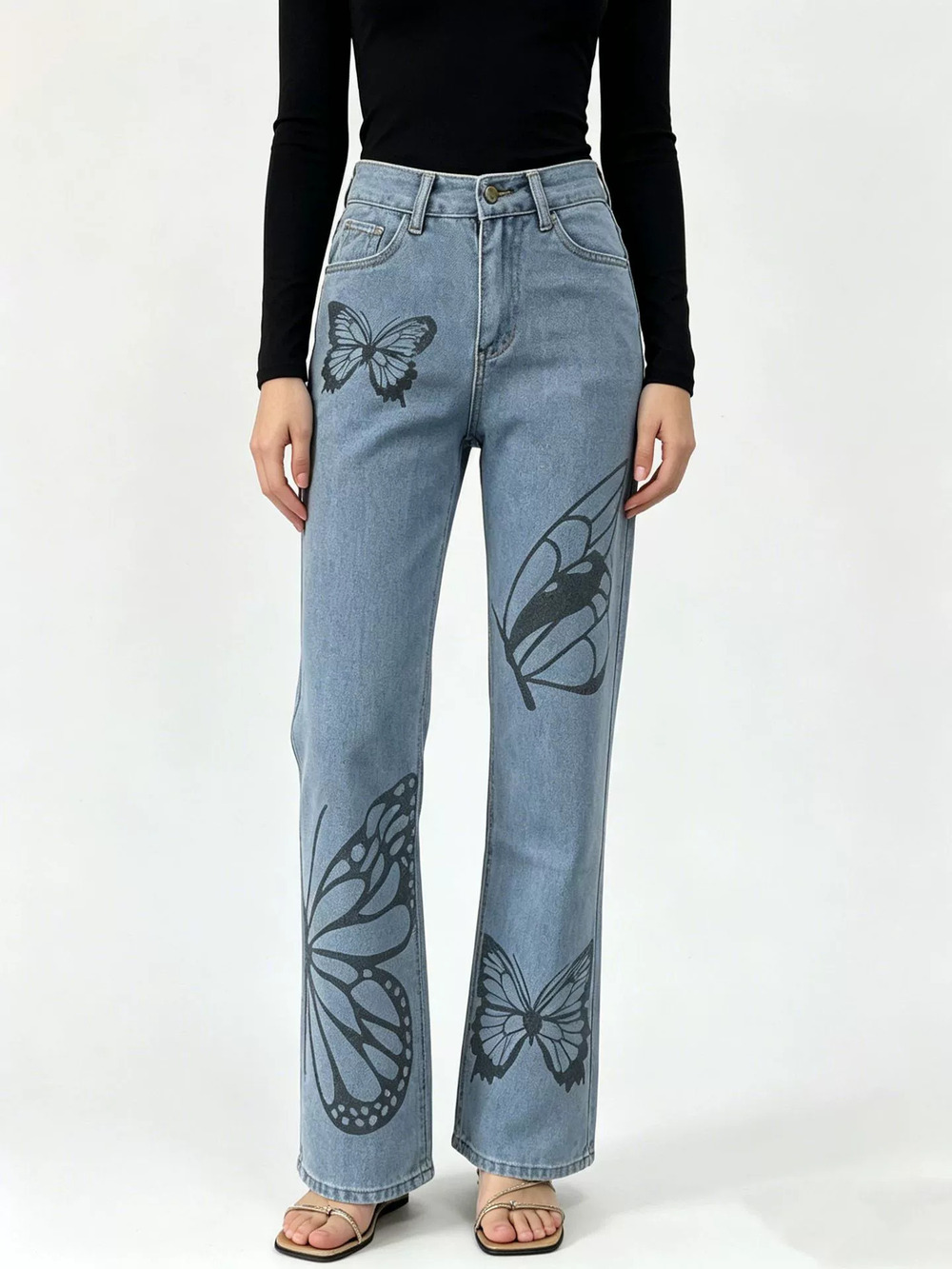 ZARA Butterfly Design Womens Jeans